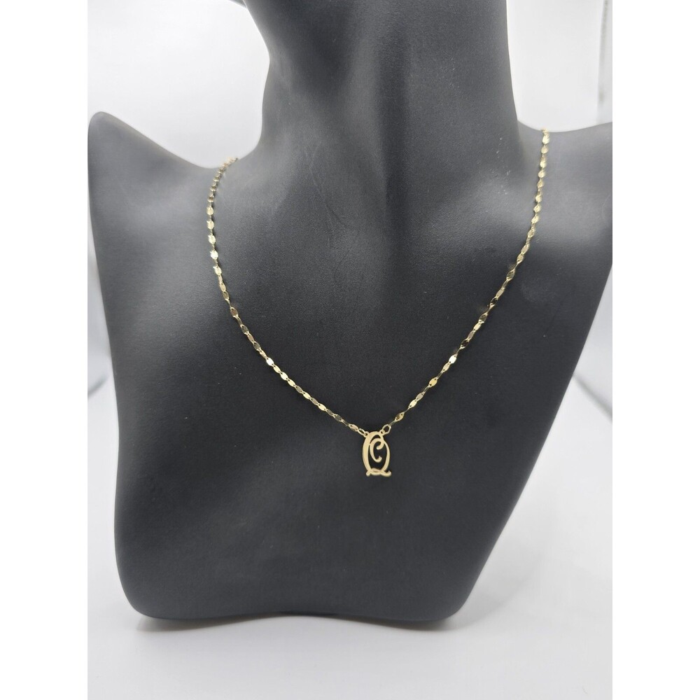 10K Yellow Gold 1.2 mm Initial Q Necklace 18" NWT